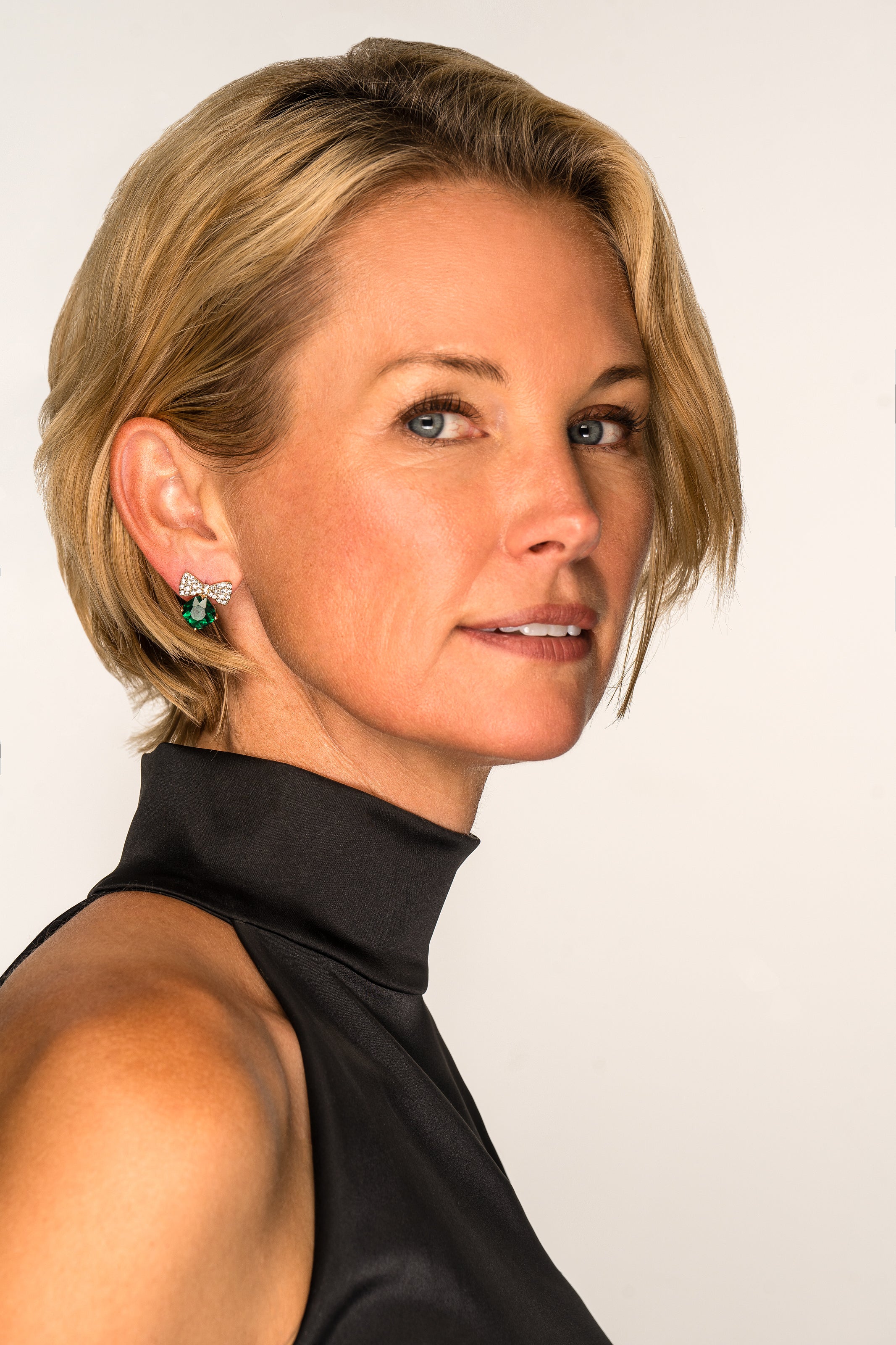 Bow Tie Crystal Post Earring