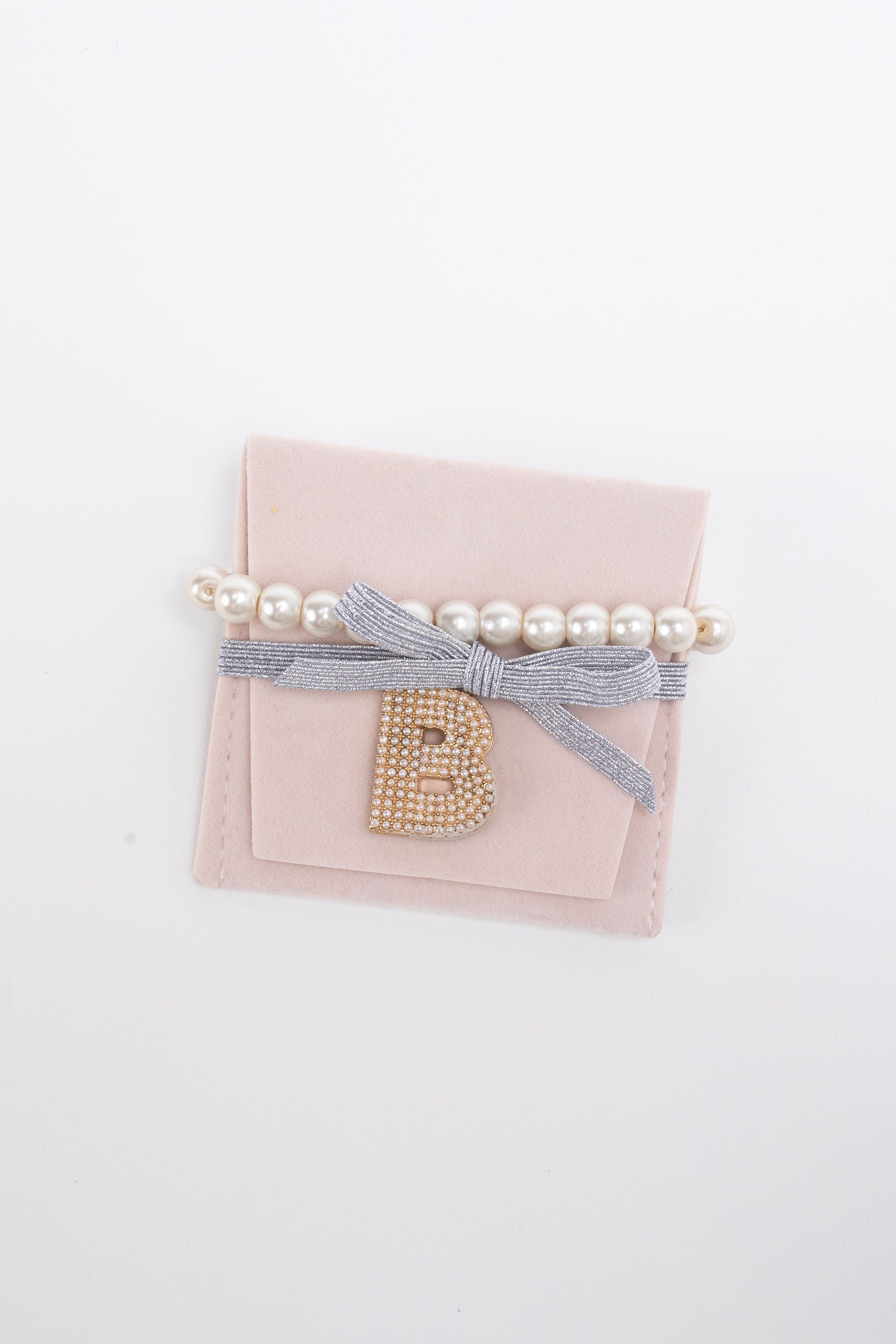 Pearlie Initial Stretch Bracelet