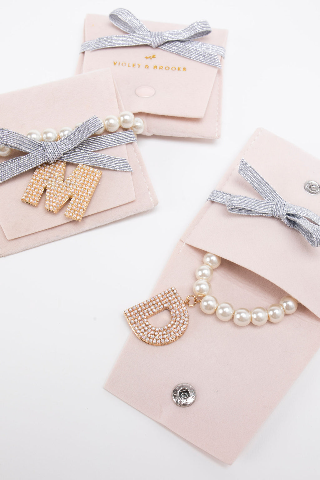 Pearlie Initial Stretch Bracelet