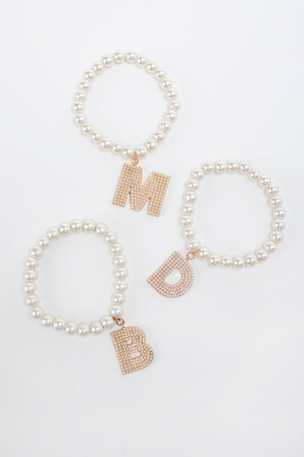 Pearlie Initial Stretch Bracelet