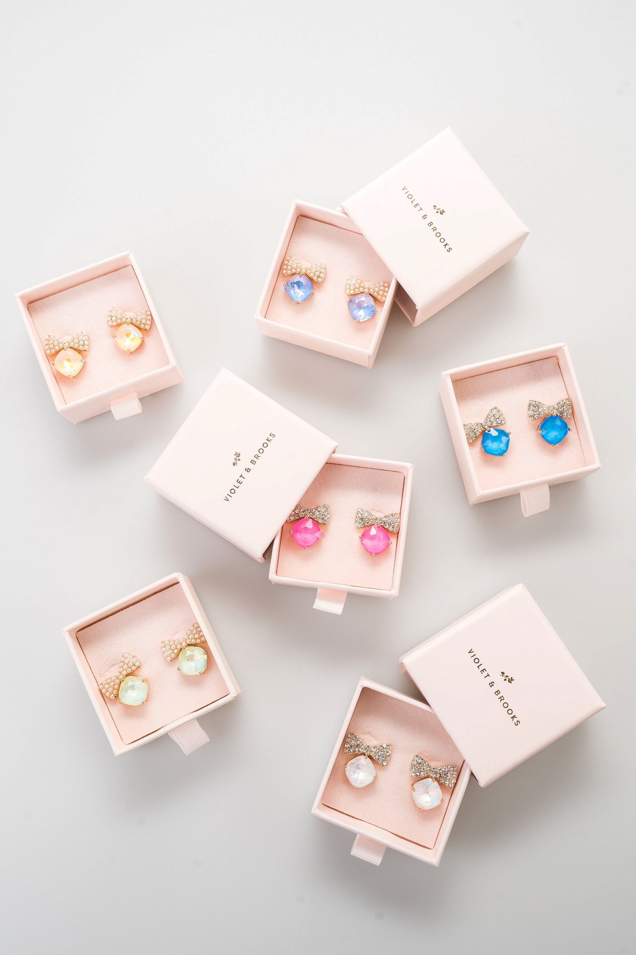 Bow Tie Crystal Post Earring