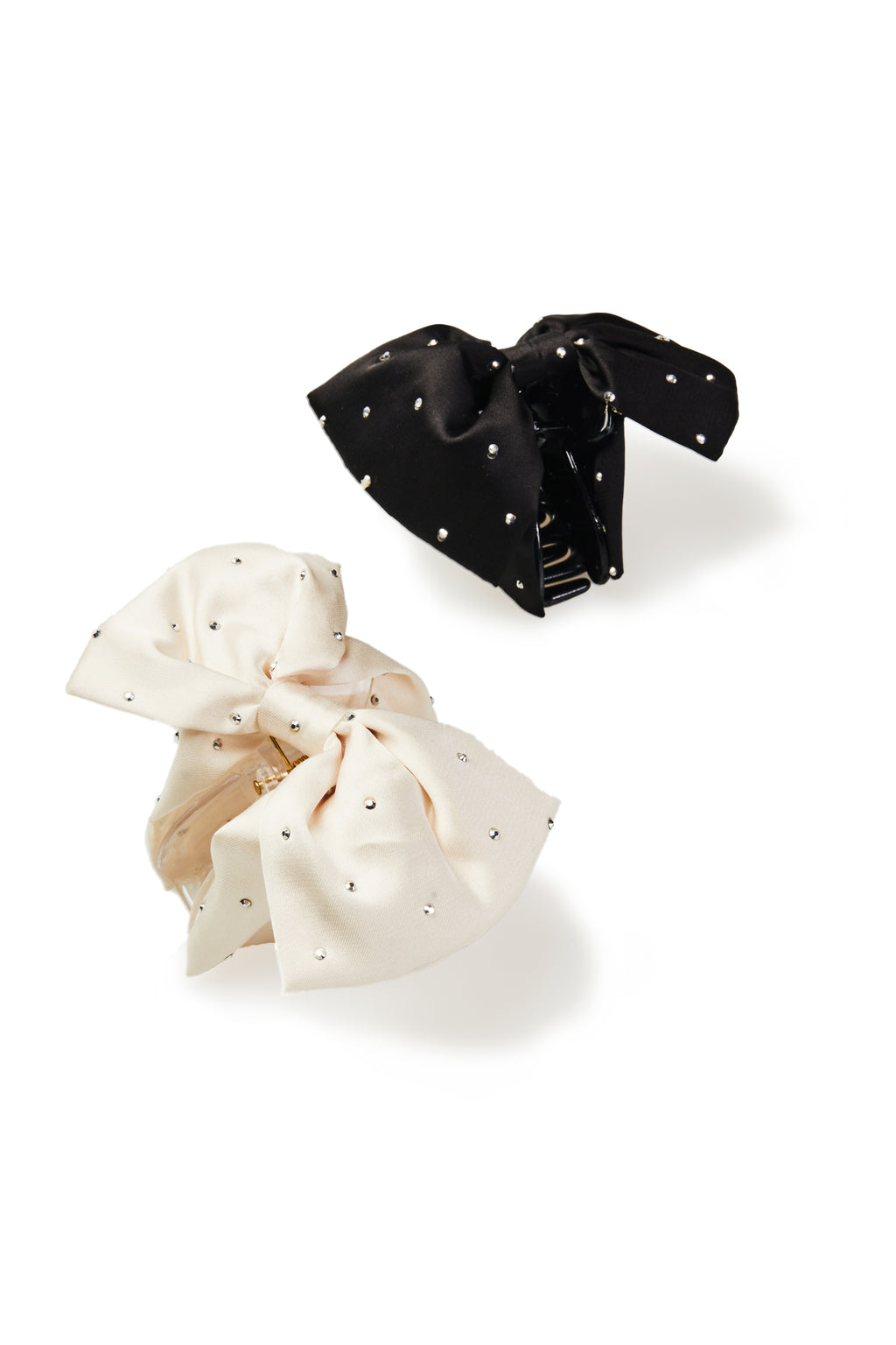 Satin Sparkle Bow Claw Pair