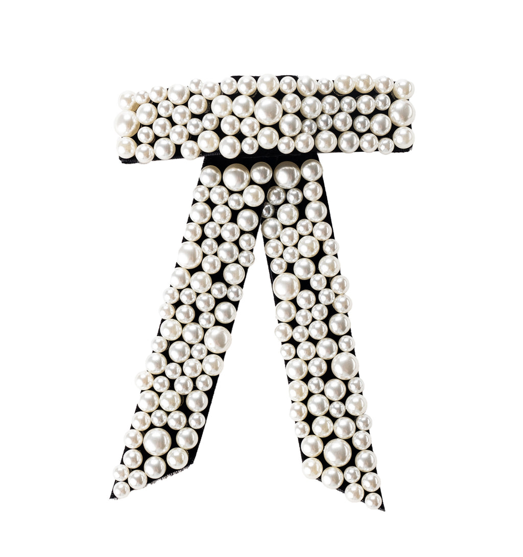Pearl Encrusted Bow Barrette