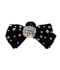 Velvet Crystal Bow Hair Claw