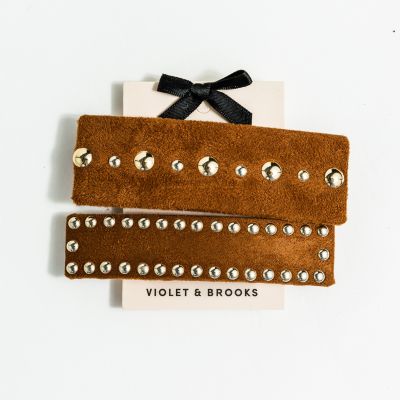Laurel Suede Barrette Pair