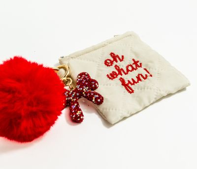 Merry Mini Quilted Pouch Wristlet/Keychain