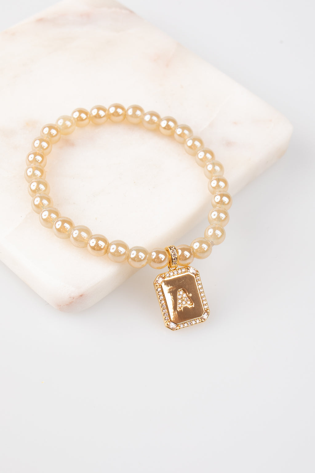 Clara Initial Stretch Bracelet