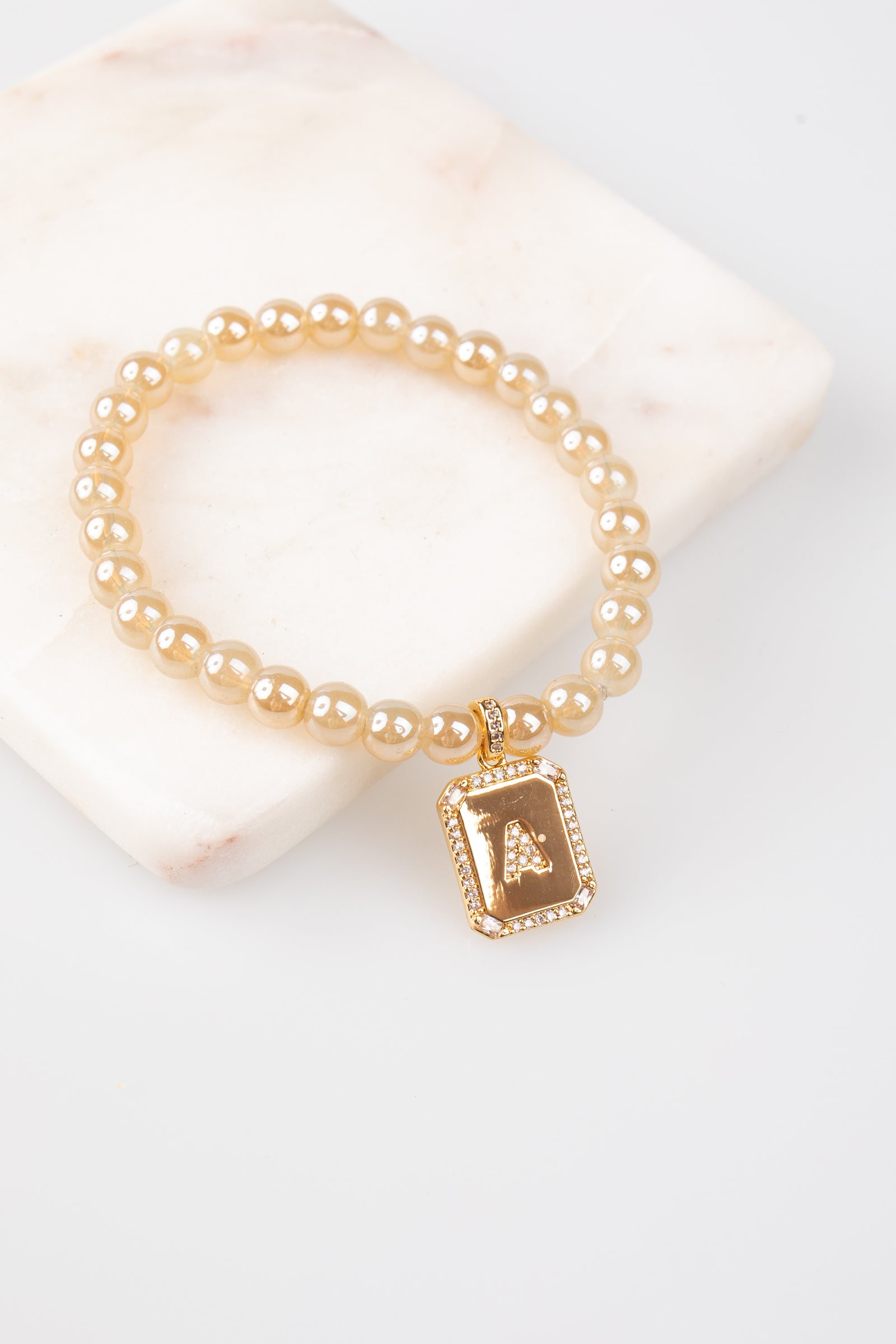 Clara Initial Stretch Bracelet